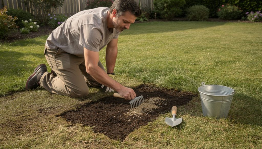 découvrez comment réparer une pelouse abîmée sans tout retourner : préparez le sol, regarnissez les zones dégarnies et retrouvez un gazon dense.