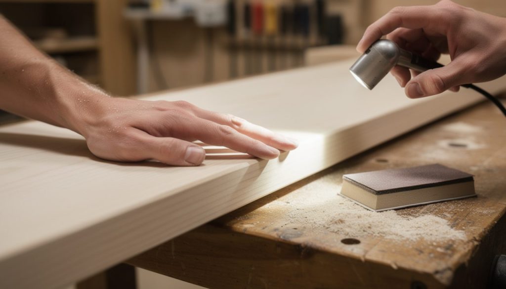 découvrez comment vérifier si un bois est assez poncé : surface lisse, toucher régulier et absence de rayures avant d’appliquer une finition.