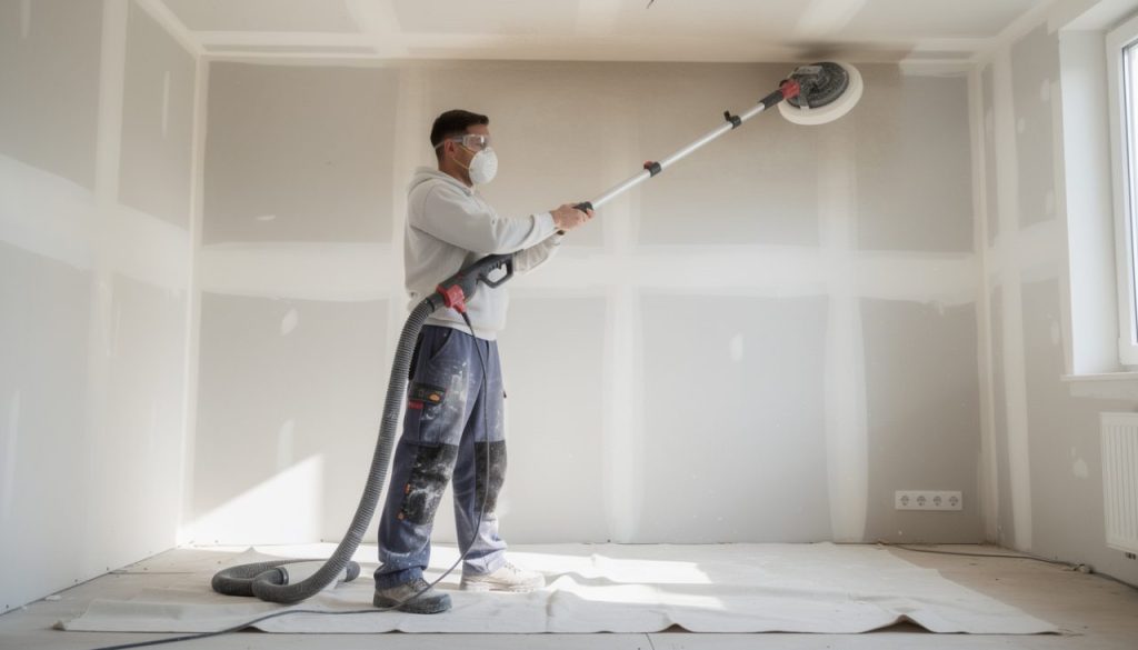 découvrez quel outil choisir pour poncer un plafond efficacement : ponceuse girafe, abrasif adapté et conseils pour obtenir une finition lisse.